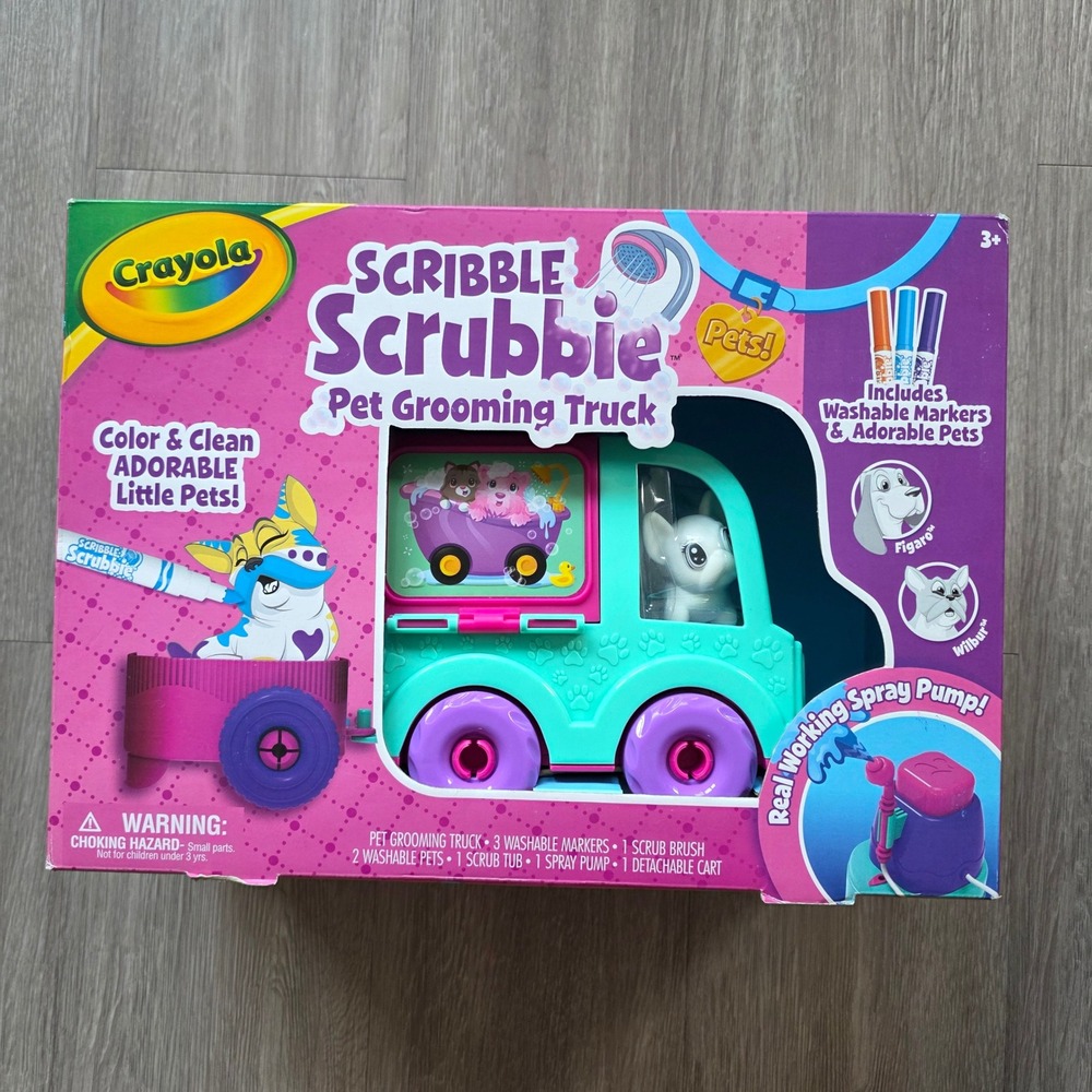 Crayola Scribble Scrubbie Pet Grooming Truck Playset with Washable Pets Markers